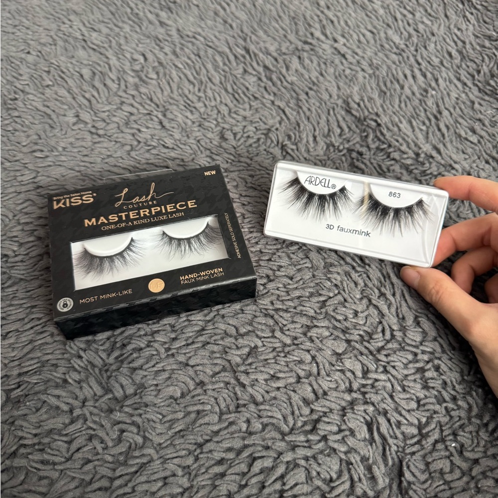 NEW False Lashes Bundle of 2: Ardell Faux Mink + KISS Masterpiece - Picture 2 of 5